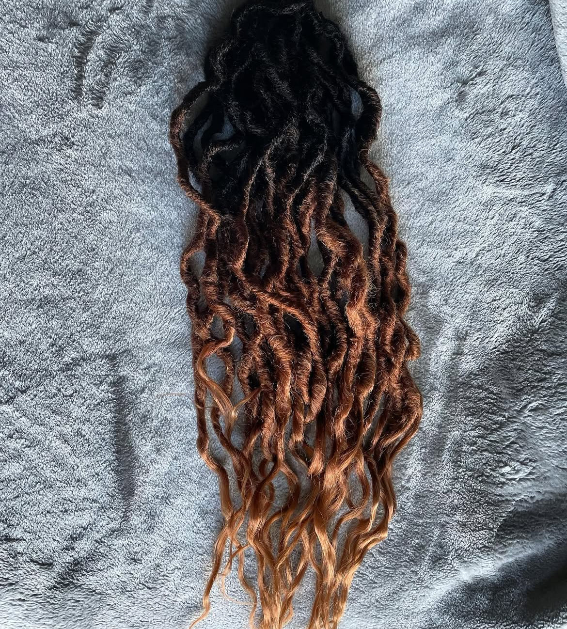 Boho locs in 1B/30 - black roots into copper, 24 inches